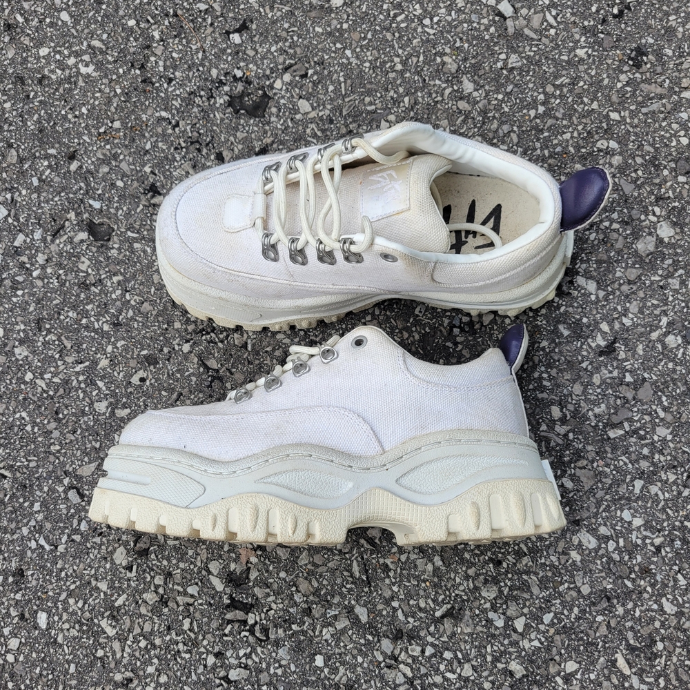 Eytys Angel White Canvas Platform Sneakers - Picture 4 of 6